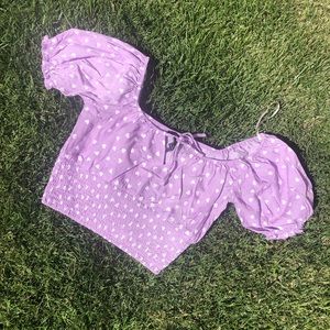 Smocked heart print top